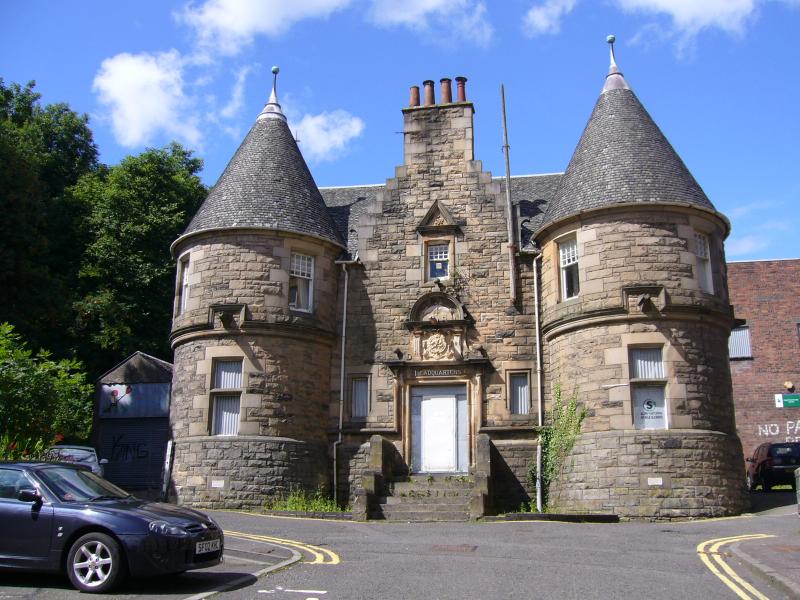 Former Drill Hall, Princes Street. Principal elevation looking north, at daytime with blue sky.
