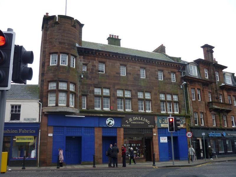 1-7 Burns Statue Square, Ayr. Principal elevation, during daytime on a cloudy day.