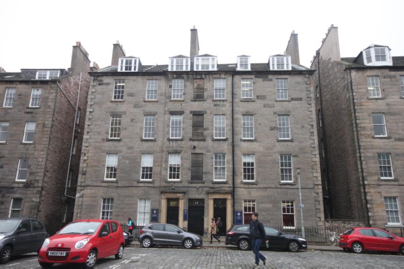 14, 15 , 16 Buccleuch Plance, Edinburgh, principal (north) elevation, during daytime, on overcast day. 
