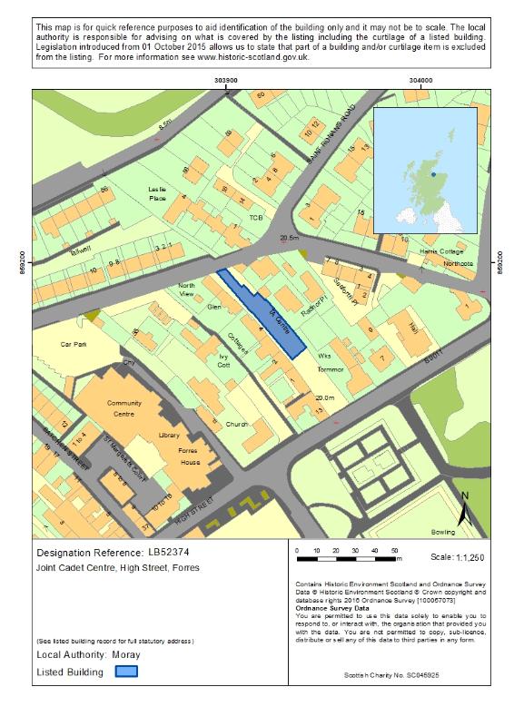 Map of Joint Cadet Centre, High Street, Forres