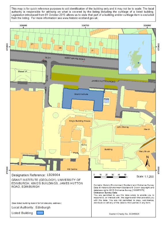 Map of Grant Institute (Geology), University Of Edinburgh, King'S Buildings, James Hutton Road, Edinburgh