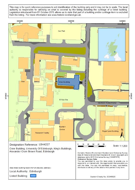 Map of Crew Building, University Of Edinburgh, King’s Buildings, Alexander Crum Brown Road, Edinburgh