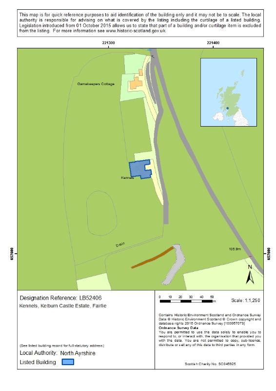 Map of Kennels, Kelburn Castle Estate, Fairlie 