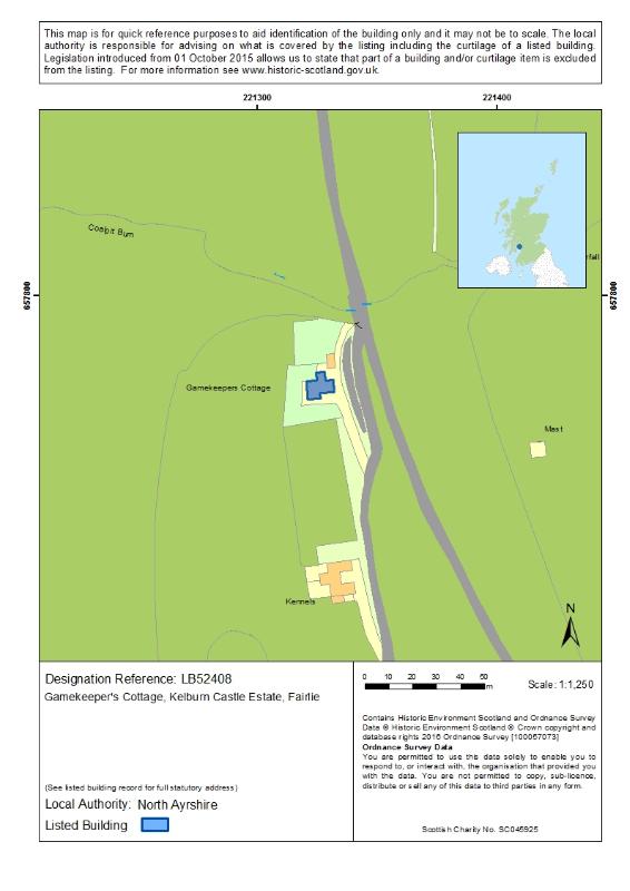 Map of Gamekeeper’s Cottage, Kelburn Castle Estate, Fairlie