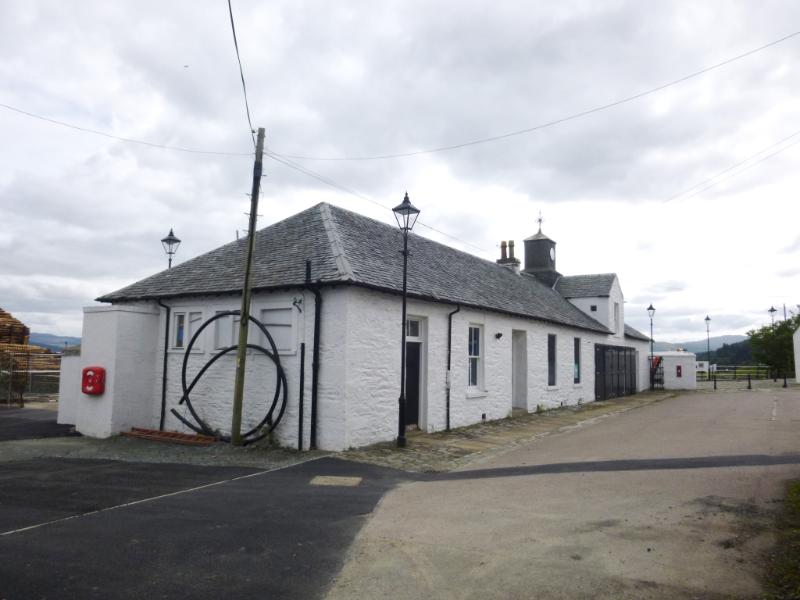 Former Passenger Terminal (Steamer Building), Pier Square, Ardrishaig, looking southeast., during daytime on a cloudy day