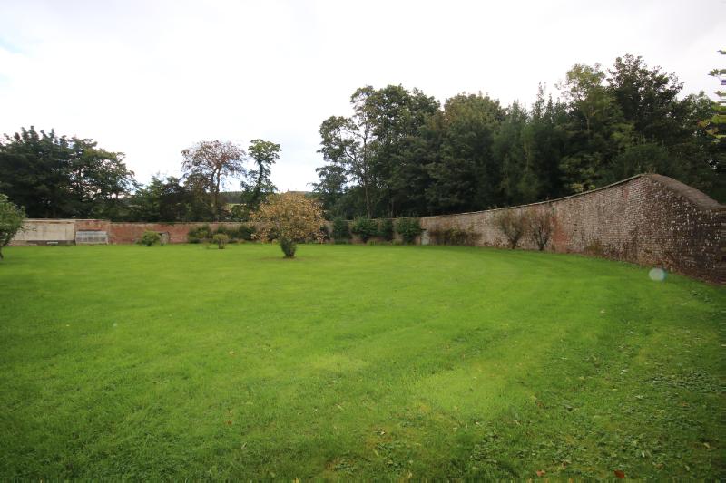 Walled Garden, Phesdo House, interior, looking northeast, during daytime on an overcast day.