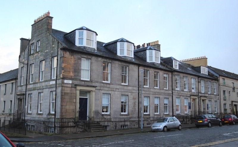 West elevation,University of Edinburgh, 1-7 (Odd Numbers) Roxburgh Street, Including Railings, Edinburgh  