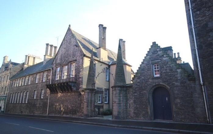 North elevation, University of Edinburgh, Moray House, Including Gates, Gatepiers, Porters Lodge and Summerhouse, 174 Canongate, Edinburgh