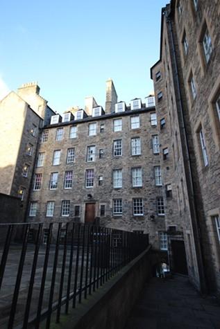 Southeast elevation, Milne’s Court, Including Edward Salveson Hall and Philip Heinman Hall, 513-521 (Odd Numbers) Lawnmarket, Edinburgh