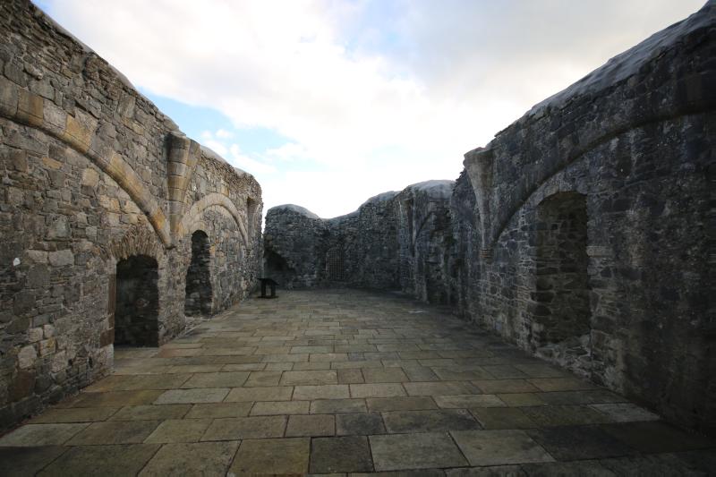 Dundonald Castle, Great Hall, looking south.