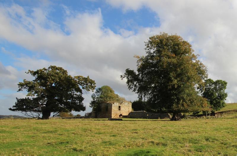 Carslogie House, house and walls, looking east, during daytime on a partially cloudy day