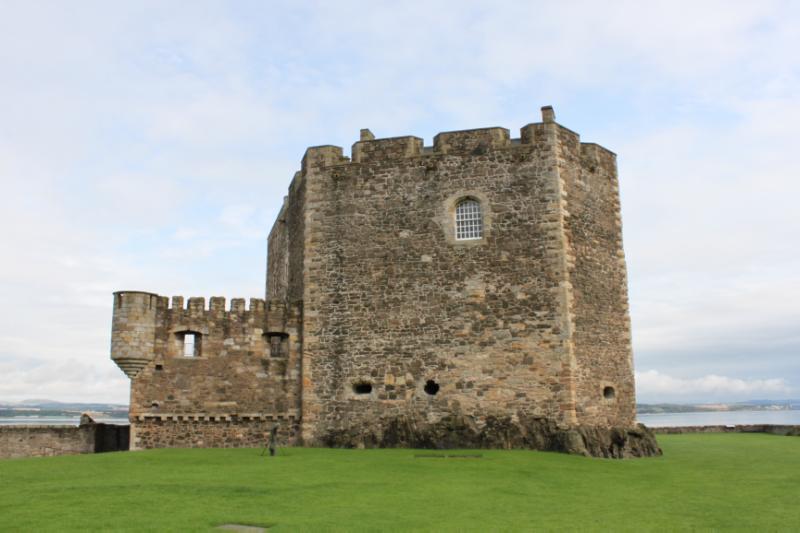 Blackness Castle, south tower, looking north, during daytime, on a clear day.