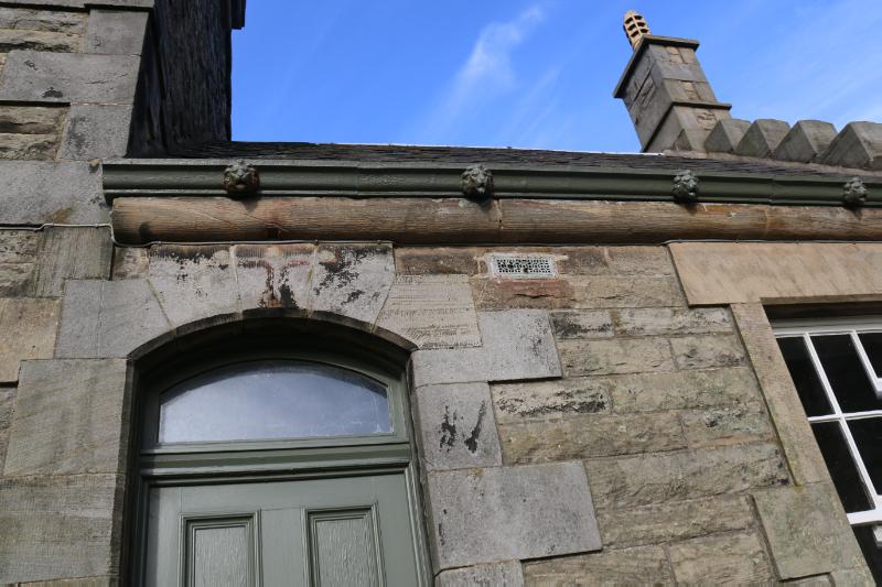 Blackness Castle, officer's quarters, detail of rainwater goods looking northwest.