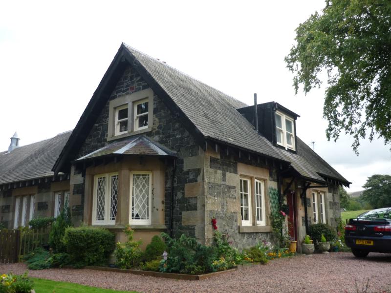 Hall House looking east showing canted window on west gable.