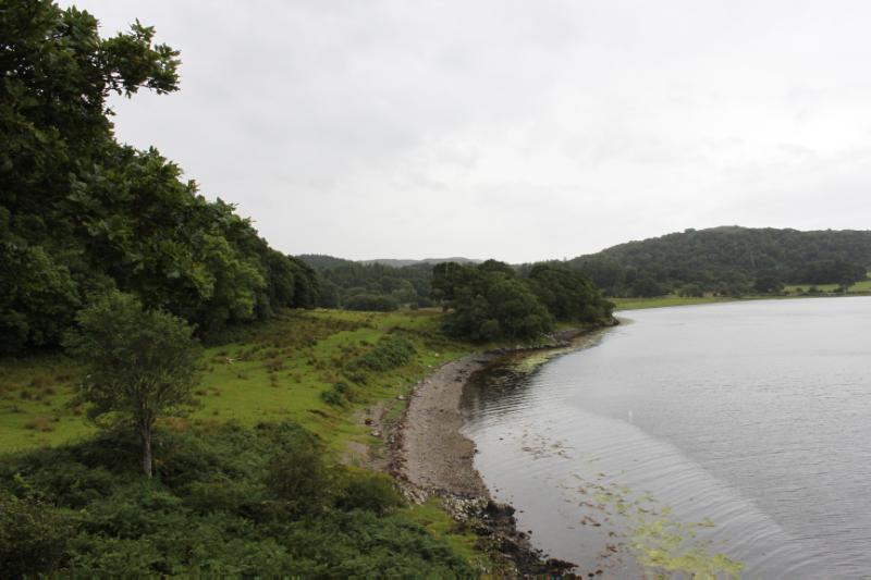 Achnacloich, parkland, looking southwest, during daytime, on clear day with cloudy sky. 