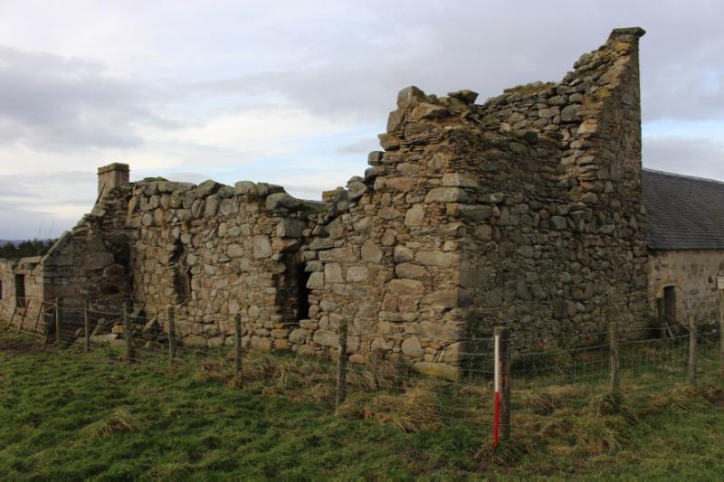 Lethendry Castle, looking south west, on overcast day