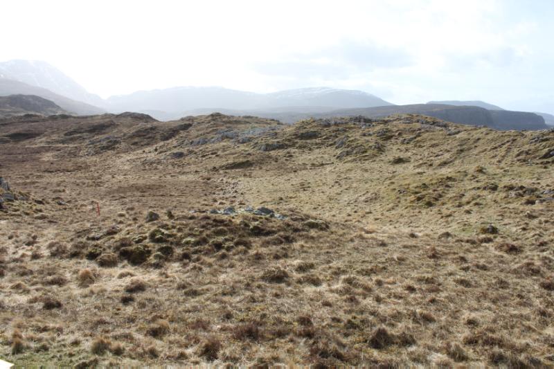 Druim na Coille Moire, cairn 580m SE of Calda House looking south, on clear day with blue sky. 