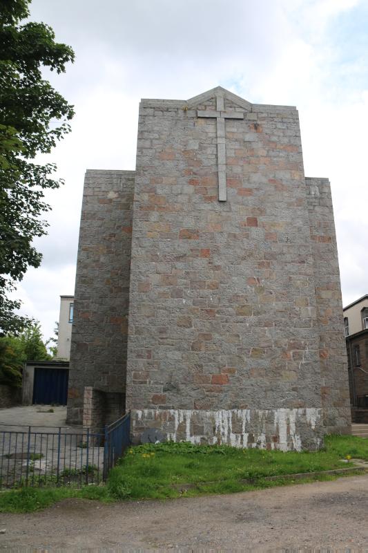 City of the Great King, Jesus House Aberdeen (former All Saints’ Episcopal Church), 13 Smithfield Road, Aberdeen, east elevation, during daytime, on clear day with cloudy blue sky. 