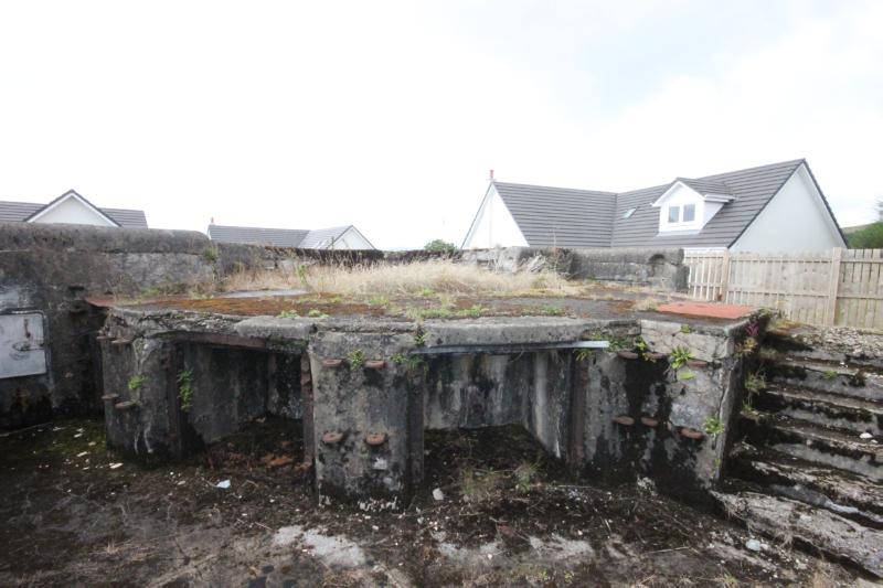 Portkil Battery, 6-inch gun enplacement, looking southwest on a rainy day.