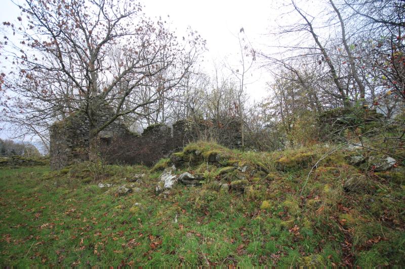 The House of Lawers, Old Lawers Village, looking northeast, during daytime, on a clear day with cloudy sky.