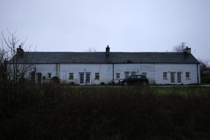 1-4 Lochandu Cottages, Bonawe, looking south on an overcast day.