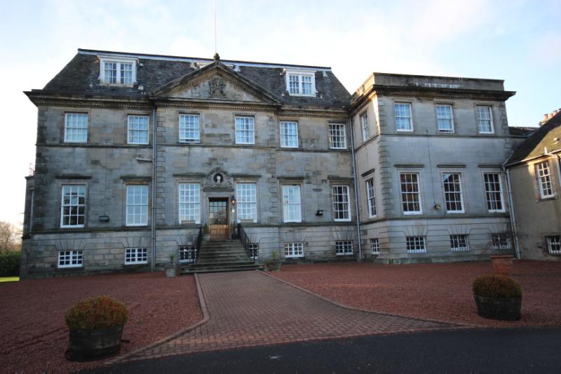 Craigiehall House, east elevation on a clear day. 