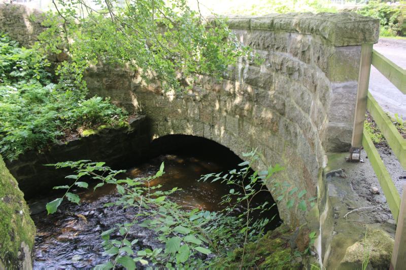 Former Canal Aqueduct over Black Burn, Kinaldie, Aberdeenshire, southern elevation, on a clear day. 