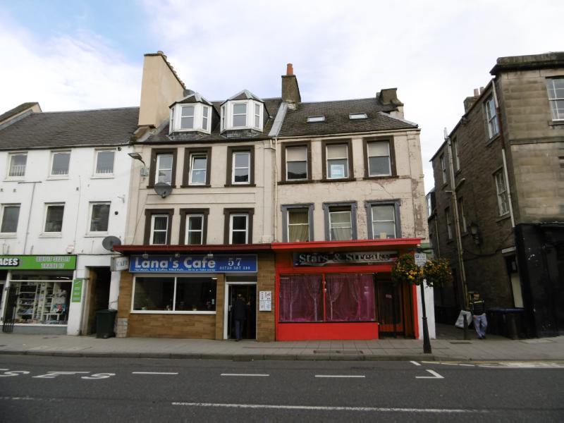 55, 57 and 59 South Street, Perth, principal (south) elevation, looking north, during daytime. 