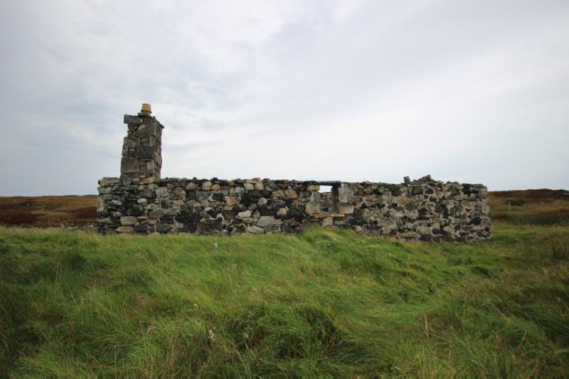 Rhughasinish Flora Macleod, rear elevation, looking northeast, during daytime, on overcast day.