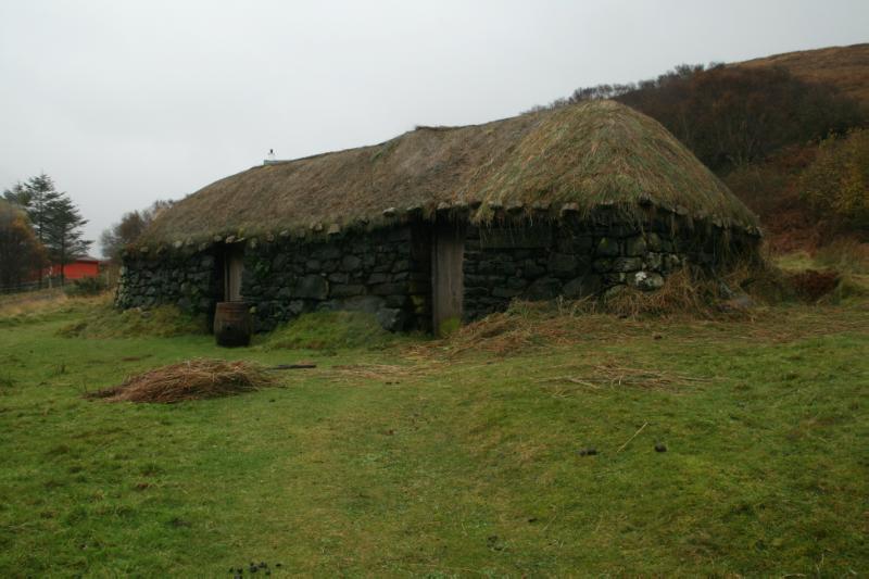 Colbost Croft Museum, principal elevation, looking west during daytime