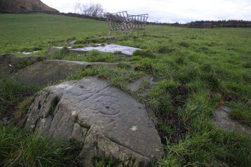 View of cup marked rock (Townhead 2) looking southwest. 