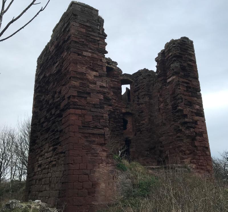 Macduff’s Castle, looking east-northeast at the southwest tower.