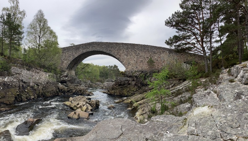 Little Garve Bridge, 80m E of Tigh Na Drochit, looking south at the north elevation on a cloudy day.  